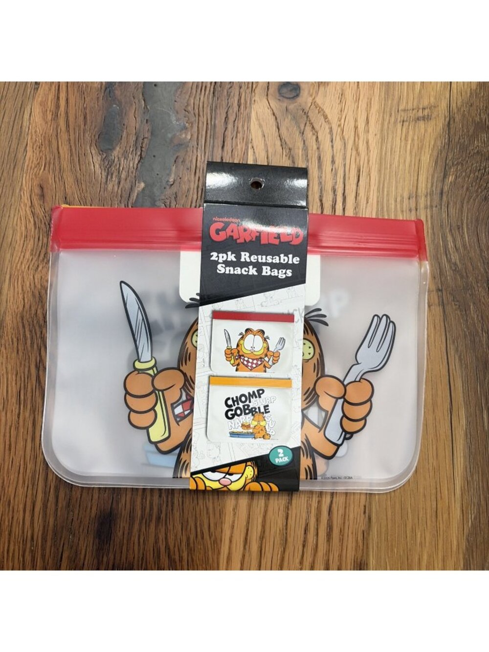 Nickelodeon Garfield 2pk Reusable Snack Bags New Environmently Friendly
